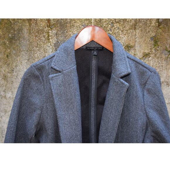 Banana Republic Charcoal Gray Wool Blend Coat Jacket Men’s Size M - Picture 2 of 4